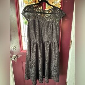 Lane Bryant black Lace Midi Dress